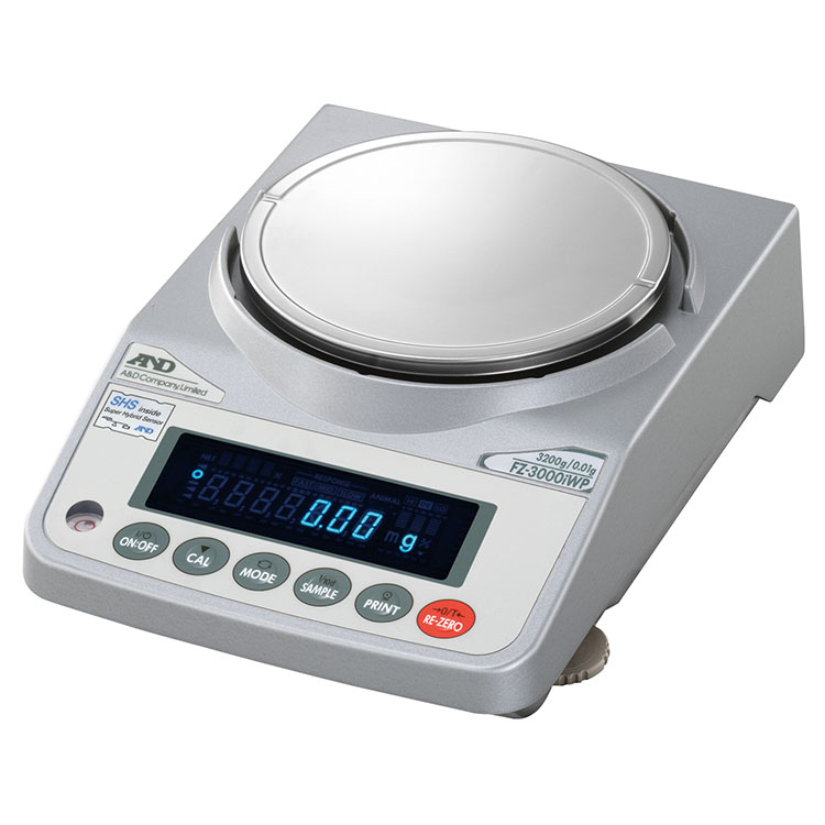 日本AND爱安德内置配重防尘防水电子天平FZ-120iWP