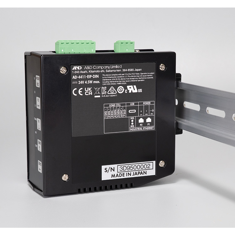 日本AND爱安德DIN导轨安装型号 工业以太网型号 称重指示器AD-4411-EIP-DIN