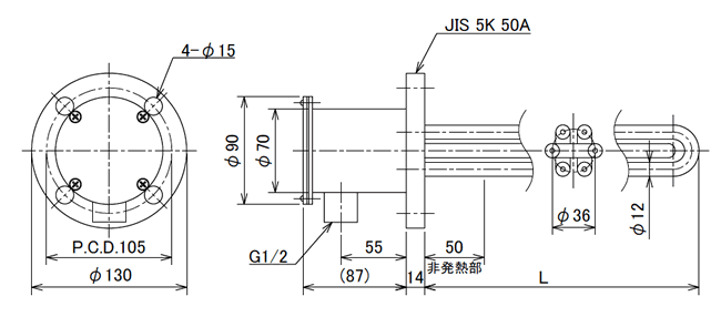 日本SHINNETSU新热工业液体板法兰加热器FHO-504