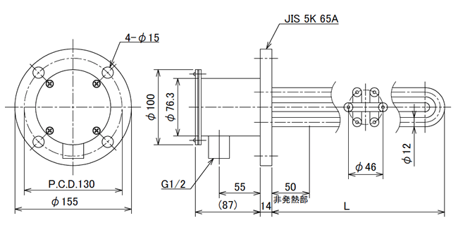日本SHINNETSU新热工业液体板法兰加热器FHO-652