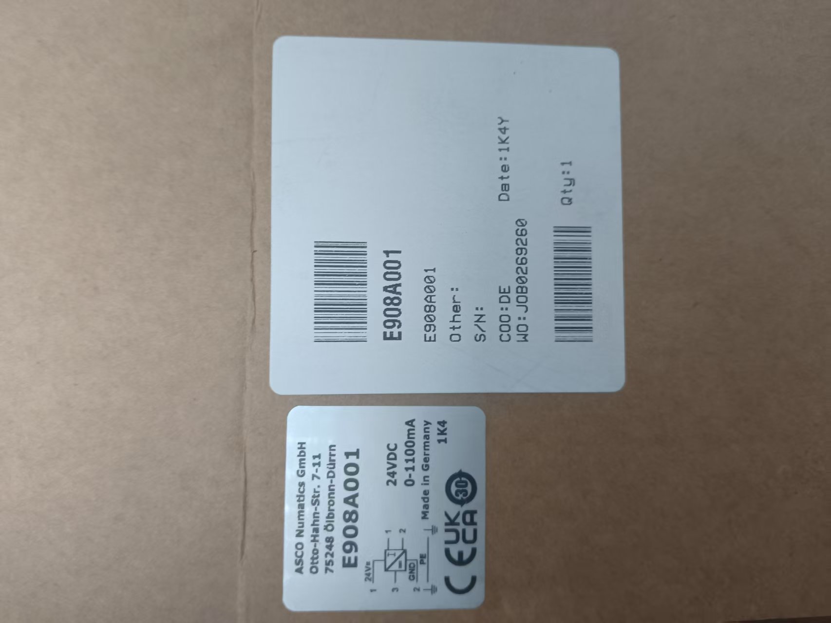 电商MRO供应链美国 ASCO-艾默生 电磁阀 E908A001