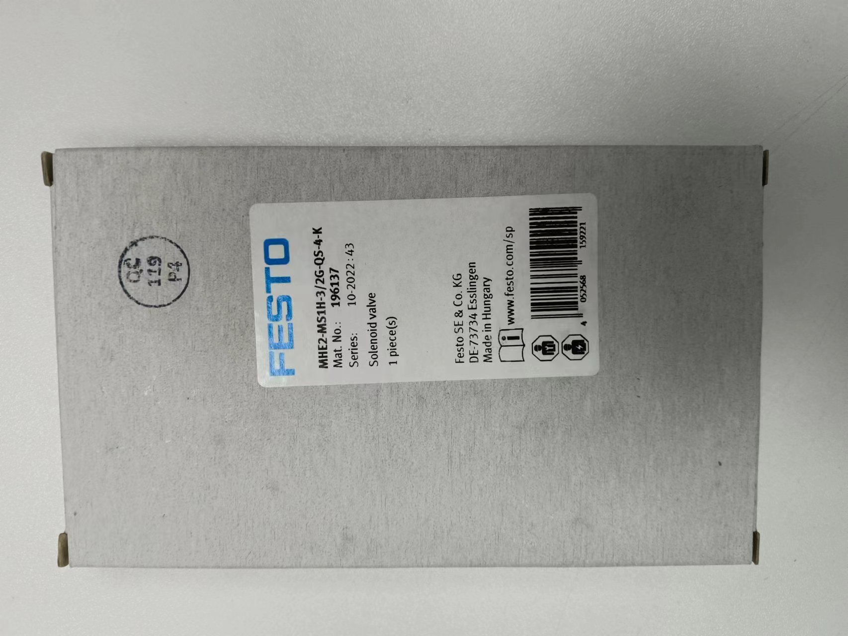 电商MRO供应链FESTO费斯托电磁阀MHE2-MS1H-32G-QS-4-K