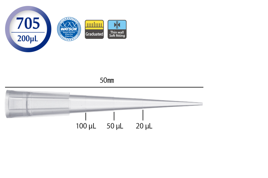 日本WATSON沃森 200 µL 移液吸头111-705C