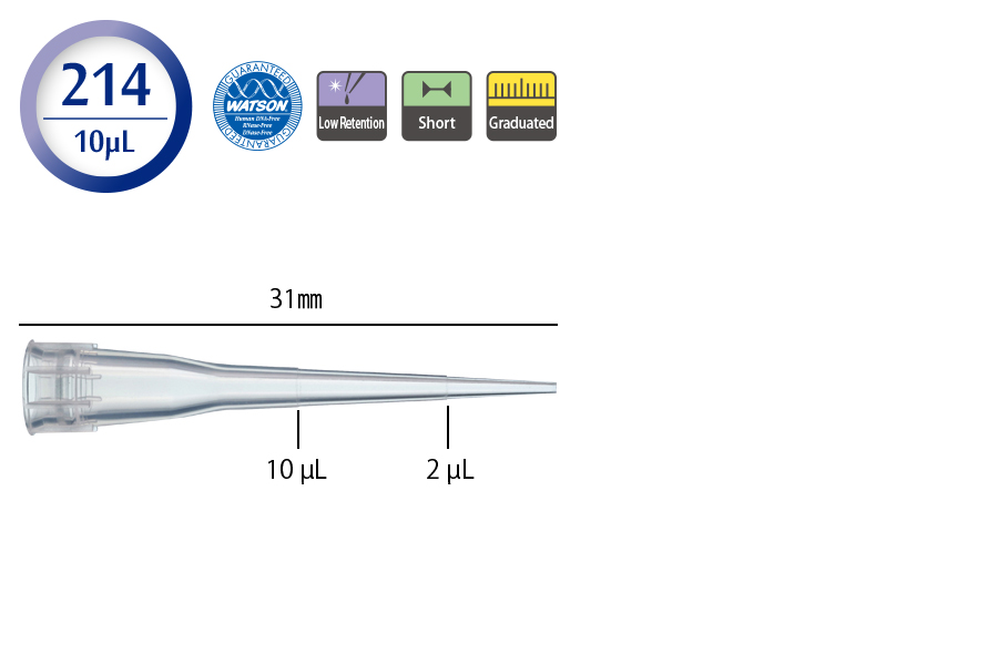 日本WATSON沃森 移液吸头 低吸附吸头112-214CL