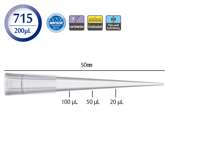 日本WATSON沃森 移液吸头 低吸附吸头121-715CLS