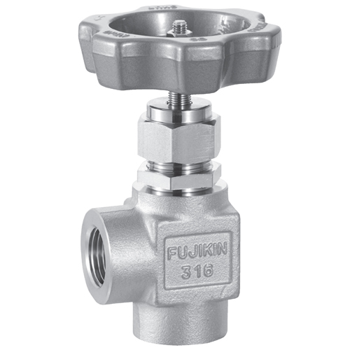 日本Fujikin富士金 带面板螺母的手动角针阀US-327PA-R