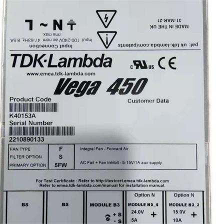 TDK-LAMBDA 电源Vega450 K40153A 可编程多路模块化供电优选